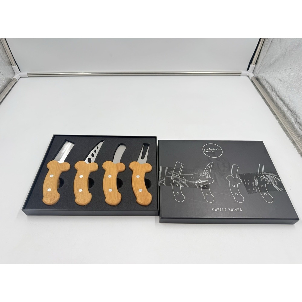 Cockuterie Cheese Knife‎ Set Wooden Handle Set Of 4